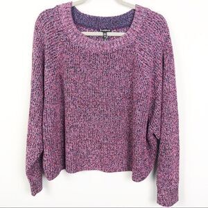 EXPRESS | Semi Cropped Colorful Knit Sweater XL